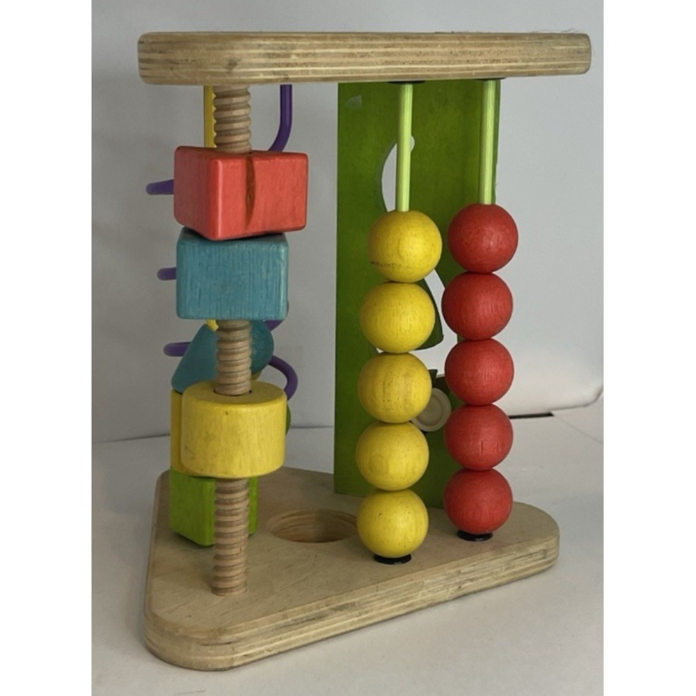 EverEarth Wooden Activity Cube Bead Maze Shape Sorter Toddler Learning Toy